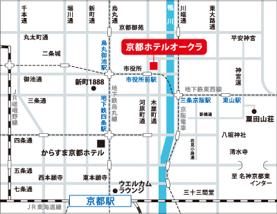 京都ホテルオークラ周辺地図