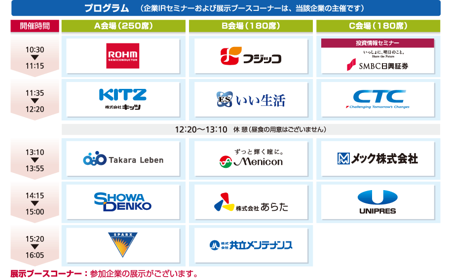 プログラムスケジュール